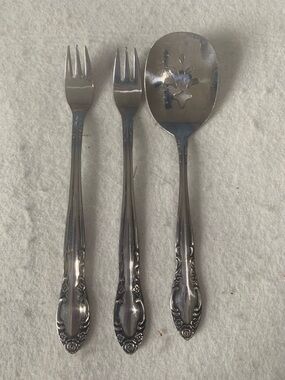 Royal Ballard Stainless Steel Cocktail Seafood Forks & Slotted Serving Spoon